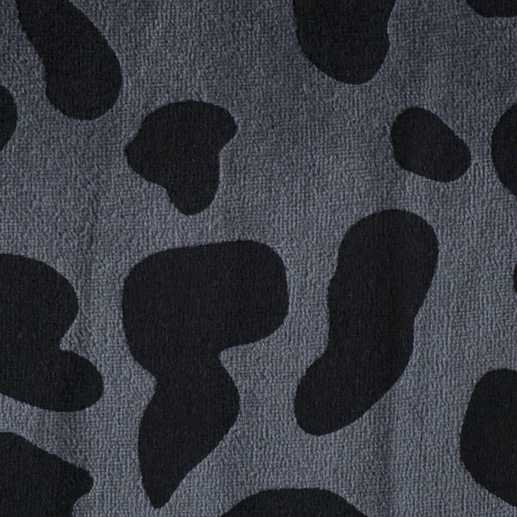 Nickistoff bedruckt Panther Leo grau schwarz